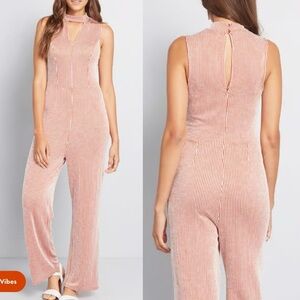 New ModCloth For the Bliss of It Jumpsuit Orange Stripes
